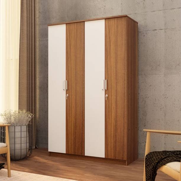 neuspace Tetra Engineered Wood 4 Door Wardrobe