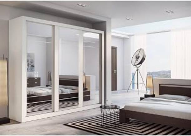 Grand Furnish Engineered Wood Sliding Wardrobe Engineered Wood 3 Door Wardrobe