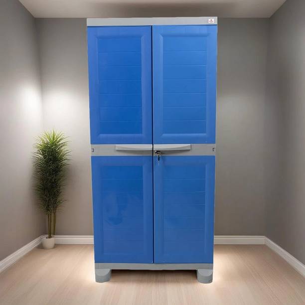 Classic Furniture Warbrobe | Closet| Shoe Rack Liberty 4ft Blue- Grey Plastic 2 Door Wardrobe