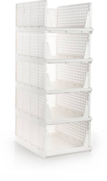 VIRSON VIRSON MULTIPURPOUSE STORAGE SET OF 3 Plastic Stackable Organizer Plastic Free Standing Chest of Drawers
