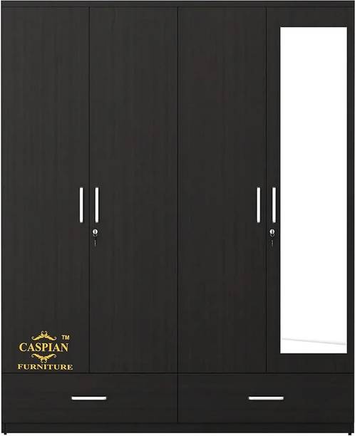 CASPIAN Wooden Almirah for Clothes and Stacking space -Home Furniture Storage Engineered Wood 4 Door Wardrobe