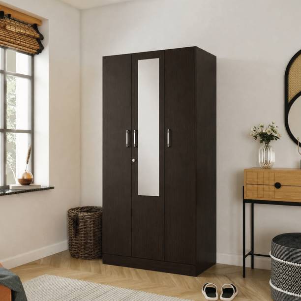 Wakefit Gingham Engineered Wood 3 Door Wardrobe