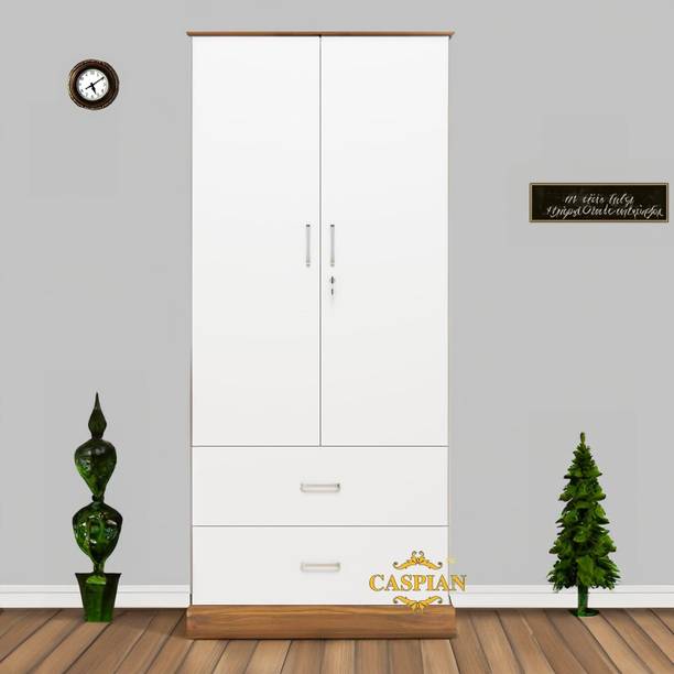 CASPIAN Wooden Almirah for Clothes and Stacking space -Home Furniture Storage Engineered Wood 2 Door Wardrobe