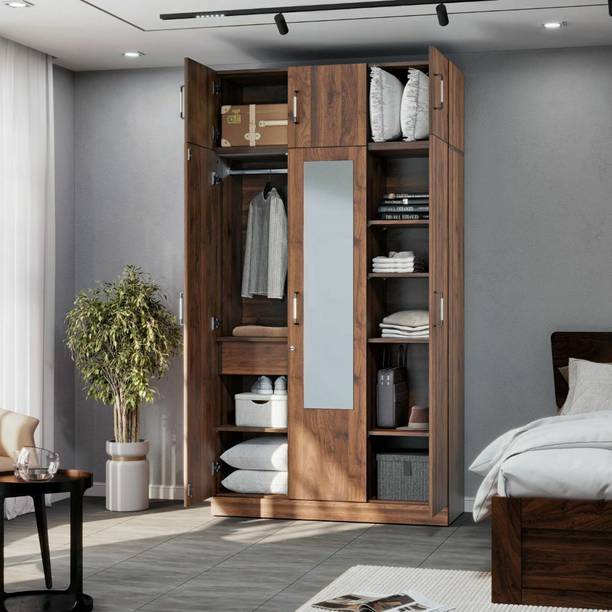 Wakefit Gingham Engineered Wood 3 Door Wardrobe