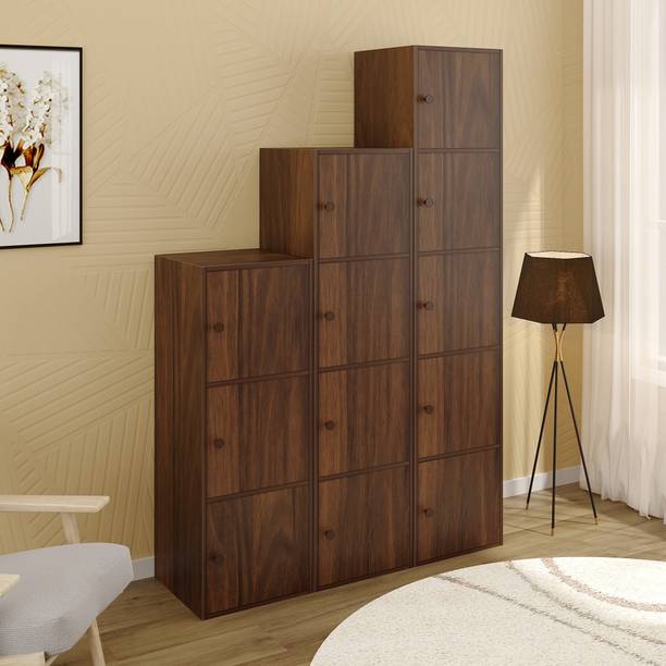 BLUEWUD Calcio Combo Storage Unit Cabinet Rack Organizer Wardrobe Almirah Cupboard Engineered Wood 10 Door Wardrobe