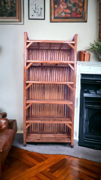 EVRA Cane Bamboo Clothes Cabinet For Storage Organiser, Cloth ,shoe Rack For Storage Engineered Wood 1 Door Wardrobe
