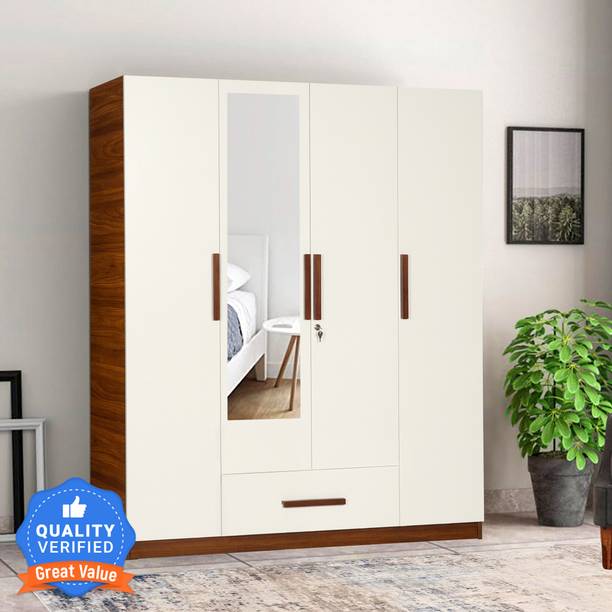 Trevi Mustang With Drawer With Mirror Engineered Wood 4 Door Wardrobe