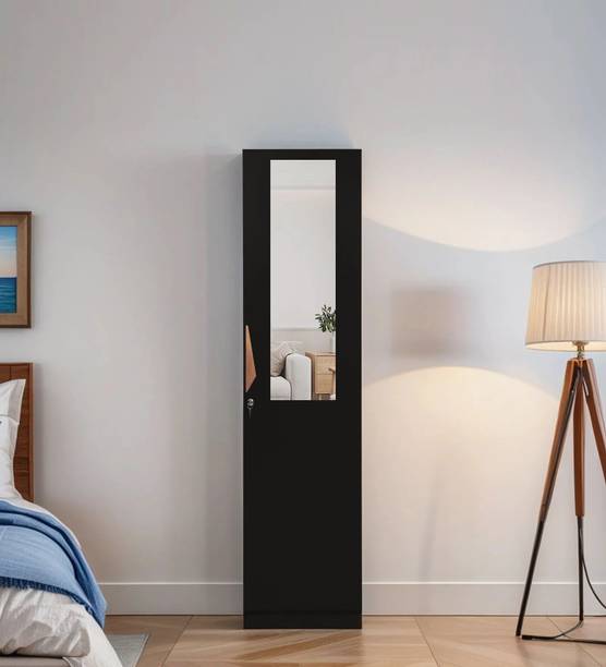 Mintwud Maya Single1 Door Wardrobe in Wenge Finish With Mirror Engineered Wood 1 Door Wardrobe