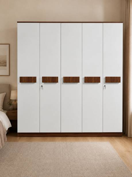 Woodarch Engineered Wood 5 Door Wardrobe