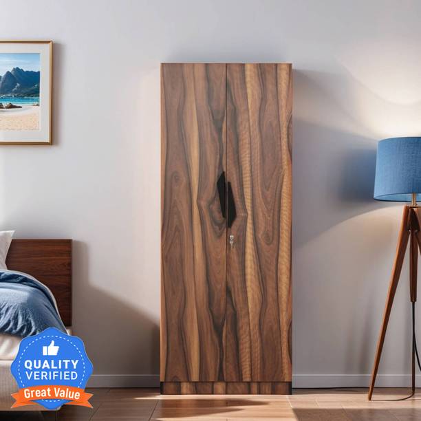 Mintwud from Pepperfry Maya 2 Door Wooden Wardrobe With 1 Hanger Road For Bedroom/Home Engineered Wood 2 Door Wardrobe