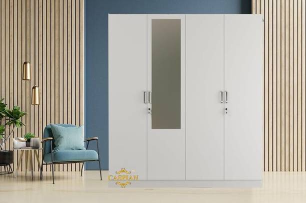 CASPIAN Wooden Almirah for Clothes and Stacking space -Home Furniture Storage Engineered Wood 4 Door Wardrobe