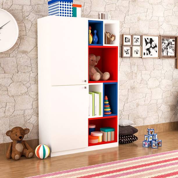 Floresta Wud Engineered Wood Kids Wardrobe With Dividable Storage For Bedroom/ Kids Room | Engineered Wood 2 Door Wardrobe
