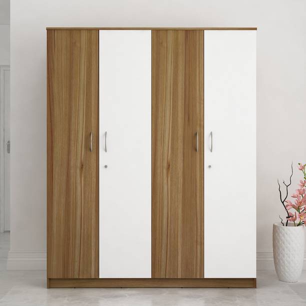 SIVOM Mezza Multipurpose 4 Door Closet Engineered Wood 4 Door Wardrobe