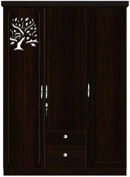 POJ Hypnos 3 Door Wardrobe With Intruded Design And Water-Resistant Engineered Wood 3 Door Wardrobe