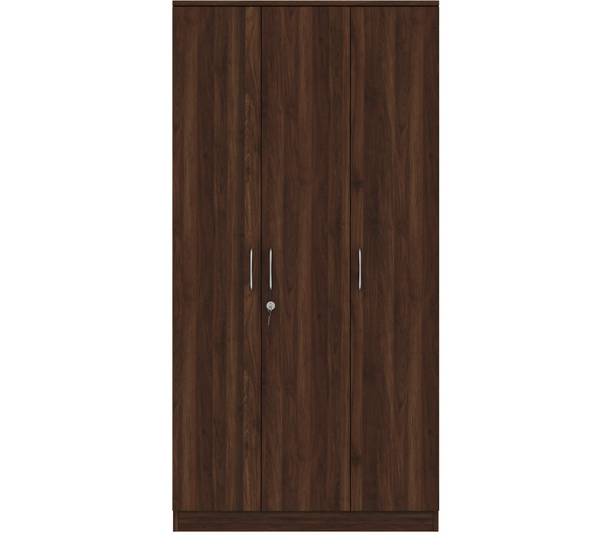 Wooden Street Kayden 3 Door Multi Utility Wardrobe With Hanger Rod For Bed Room/Guest Room Engineered Wood 3 Door Wardrobe