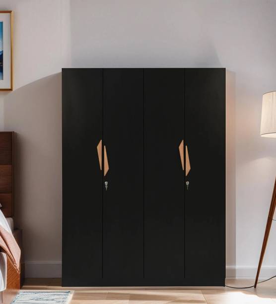 Mintwud from Pepperfry Maya 4 Door Wardrobe In Wenge Finish Engineered Wood 4 Door Wardrobe