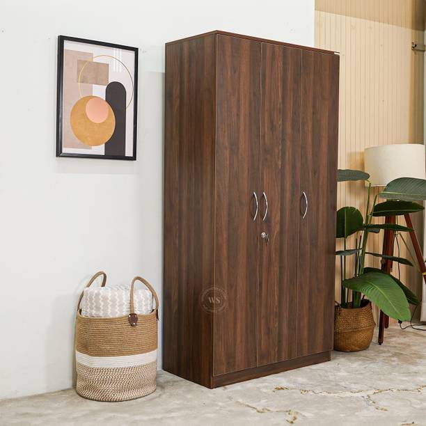 Wooden Street Kayden 3 Door Wardrobe Engineered Wood 3 Door Wardrobe