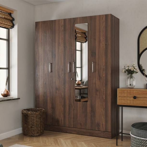 Wakefit Gingham Engineered Wood 4 Door Wardrobe