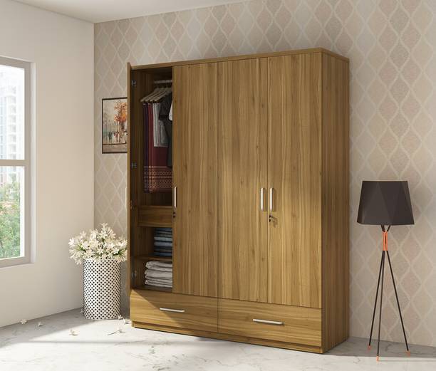 SPACEWOOD Linden Engineered Wood 4 Door Wardrobe