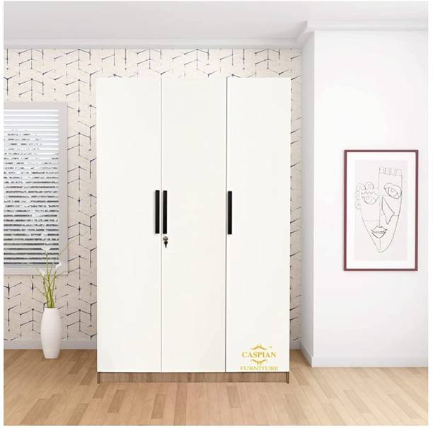 CASPIAN Wooden Almirah for Clothes and Stacking space -Home Furniture Storage Engineered Wood 3 Door Wardrobe