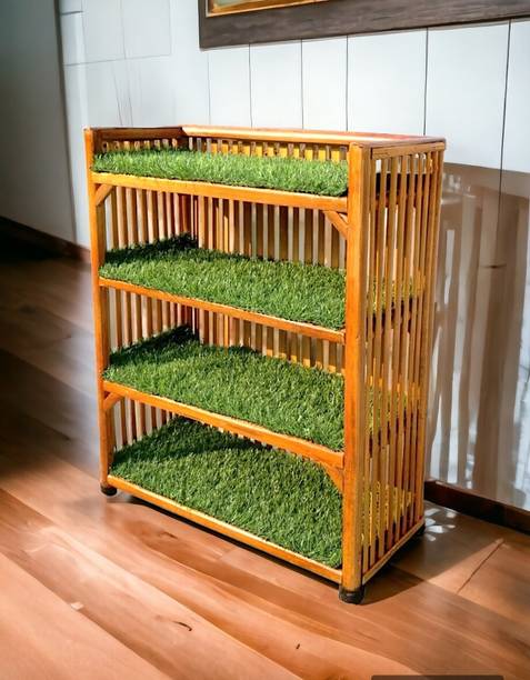 EVRA Cane Bamboo Clothes Cabinet For Storage Wardrobe , Cloth ,shoe Rack For Storage Engineered Wood 1 Door Wardrobe
