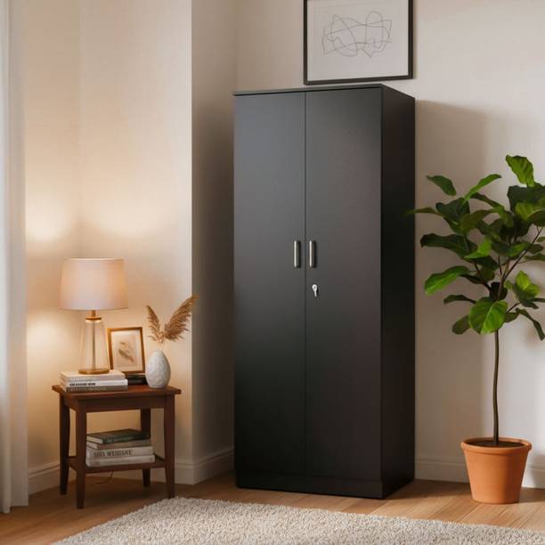 KIK Verna 2 Door Wardrobe with Locker – Wenge Finish | Engineered Wood Almirah Engineered Wood 2 Door Wardrobe