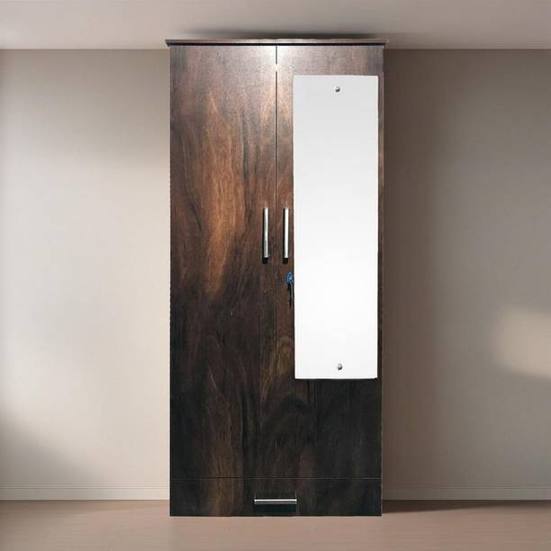 CASPIAN Wooden Almirah for Clothes and Stacking space -Home Furniture Storage Engineered Wood 2 Door Wardrobe