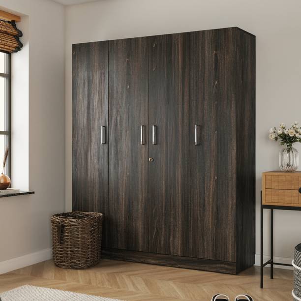 Wakefit Gingham Engineered Wood 4 Door Wardrobe