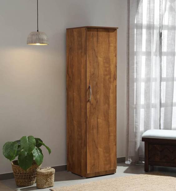CASPIAN Wooden Almirah for Clothes and Stacking space -Home Furniture Storage Engineered Wood 1 Door Wardrobe