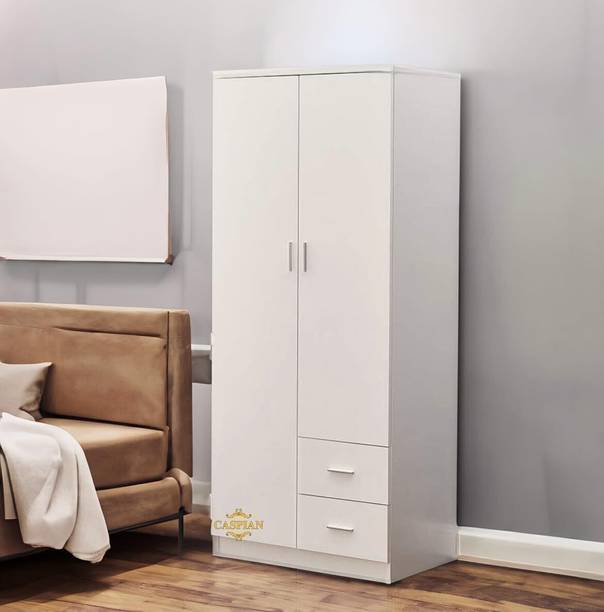 CASPIAN Wooden Almirah for Clothes and Stacking space -Home Furniture Storage Engineered Wood 2 Door Wardrobe