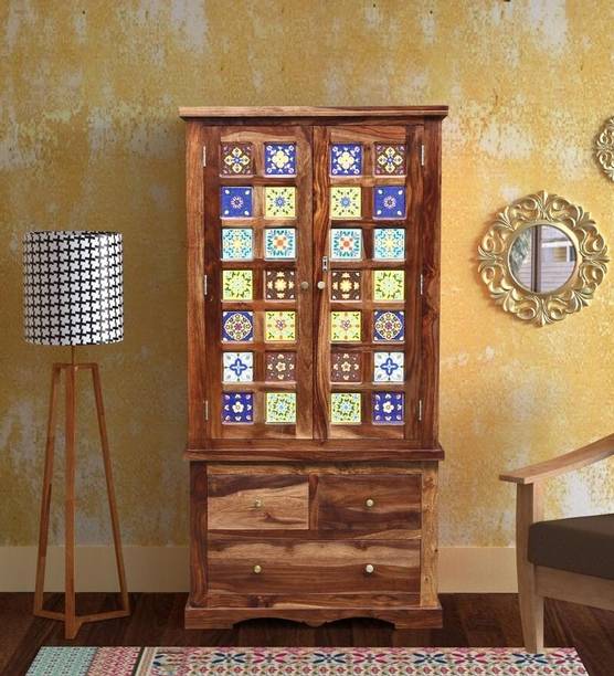Shagun Arts Solid Sheesham Wood Wardrobe/ Almirah With Multiple Storage Spaces For Bedroom | Solid Wood 2 Door Wardrobe