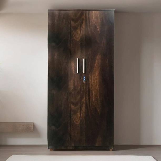 CASPIAN Wooden Almirah for Clothes and Stacking space -Home Furniture Storage Engineered Wood 2 Door Wardrobe