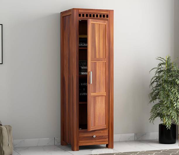 Kunjal Furniture Solid Wood Wardrobe With Door| Drawer| Shelves Storage For Bedroom | Kids Room | Solid Wood 1 Door Wardrobe