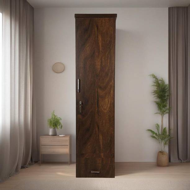 CASPIAN Wooden Almirah for Clothes and Stacking space -Home Furniture Storage Engineered Wood 1 Door Wardrobe