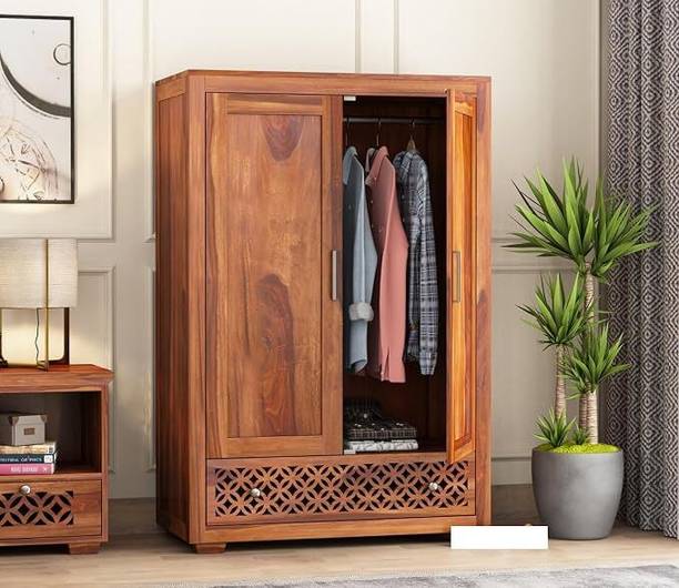 THE HOME HEAVEN INTERIOR Solid Wood 2 Door Wardrobe