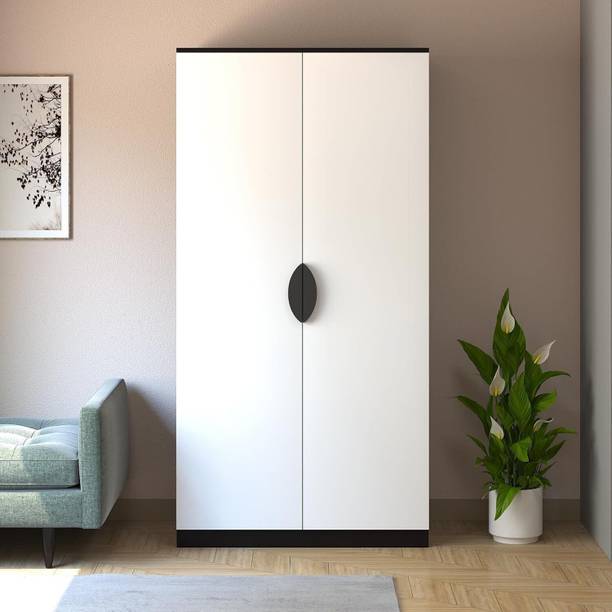 Callas | Modern Bedroom Storage Cabinet with Lock & Shelves | Engineered Wood 2 Door Wardrobe