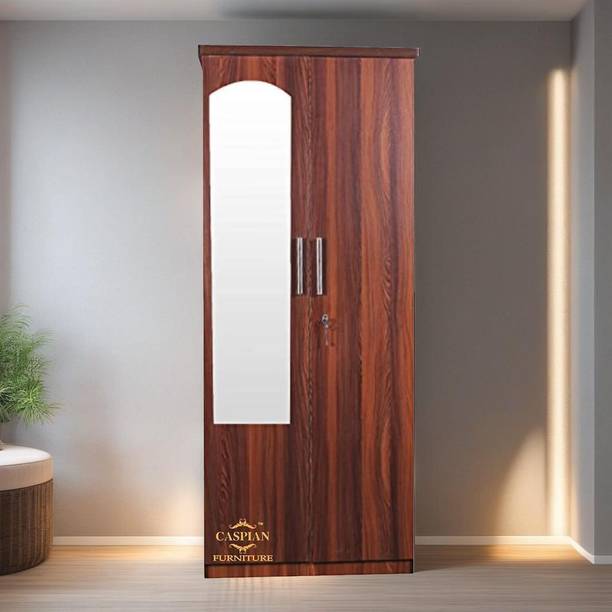 CASPIAN Wooden Almirah for Clothes and Stacking space -Home Furniture Storage Engineered Wood 2 Door Wardrobe