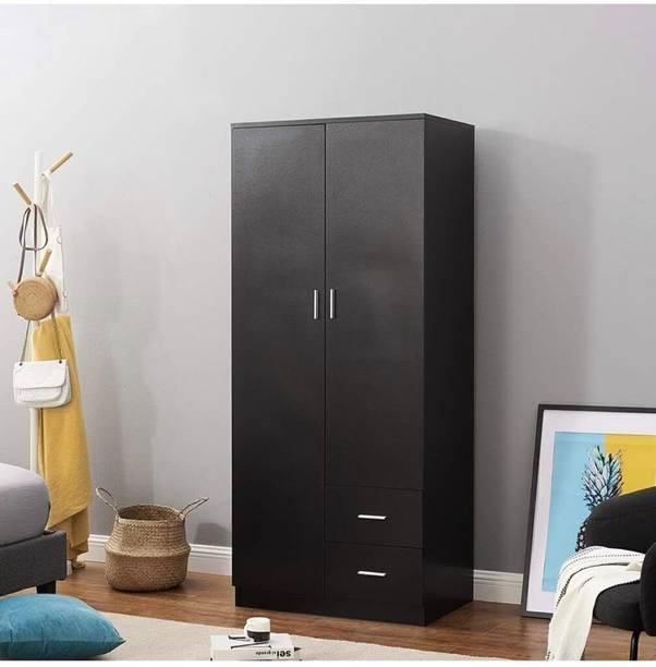 CASPIAN Wooden Almirah for Clothes and Stacking space -Home Furniture Storage Engineered Wood 2 Door Wardrobe