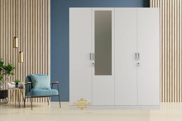 CASPIAN Wooden Almirah for Clothes and Stacking space -Home Furniture Storage Engineered Wood 4 Door Wardrobe