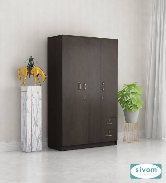 SIVOM SIVOM ULTRA Multipurpose 3 Door Wardrobe With Mirror/ Spacious 7 Shelves Engineered Wood 3 Door Wardrobe