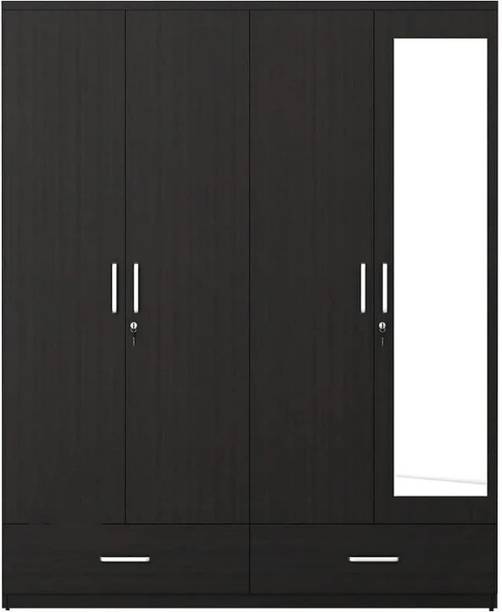 CASPIAN Wooden Almirah for Clothes and Stacking space -Home Furniture Storage Engineered Wood 4 Door Wardrobe