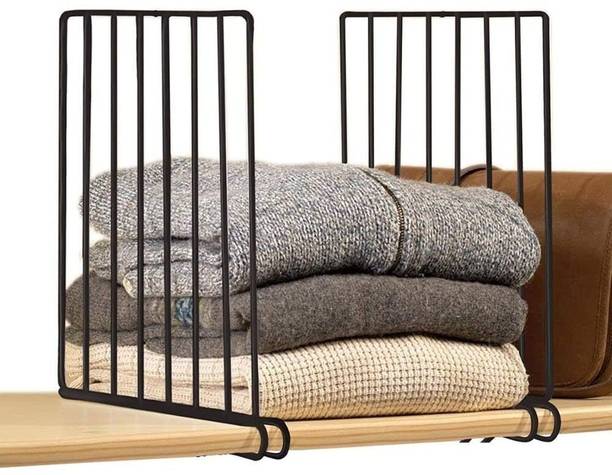 JD FRESH 2 Pieces Metal Shelf Separator for Books/Clothes for Wardrobe-Cupboard/Partition Metal 2 Door Wardrobe