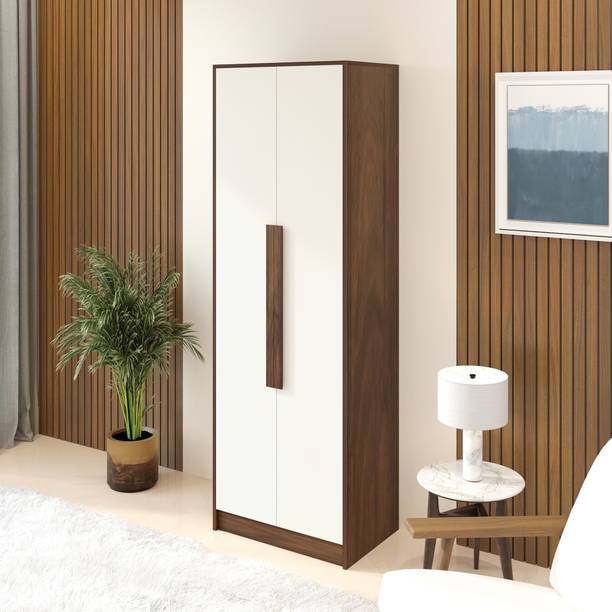 BLUEWUD Maltein Mini Wardrobe/Clothes Storage Cabinet Rack Organizer Almirah Cupboard Engineered Wood 2 Door Wardrobe