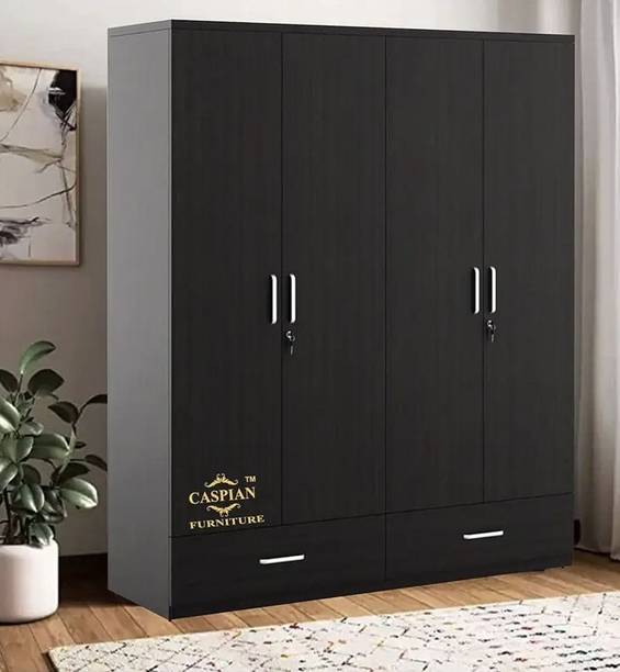 CASPIAN Wooden Almirah for Clothes and Stacking space -Home Furniture Storage Engineered Wood 4 Door Wardrobe