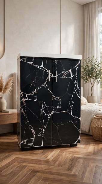 A to Z store White Marble 2x3 Classic Engineered Wood 2 Door Wardrobe