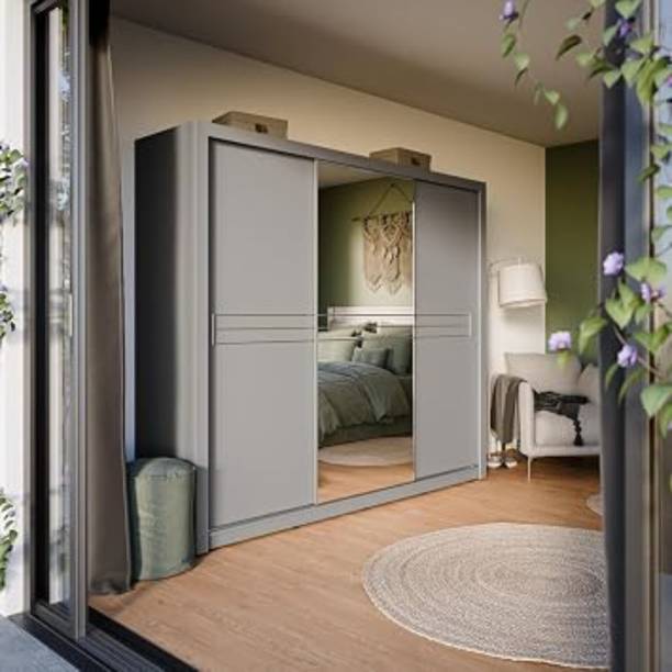 Grand Furnish Engineered Wood Sliding Wardrobe Engineered Wood 3 Door Wardrobe