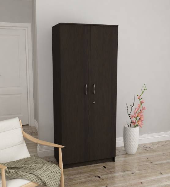 SIVOM Jennifer Multipurpose 2 Door Wardrobe / Spacious Shelves with Hanging Rail Engineered Wood 2 Door Wardrobe