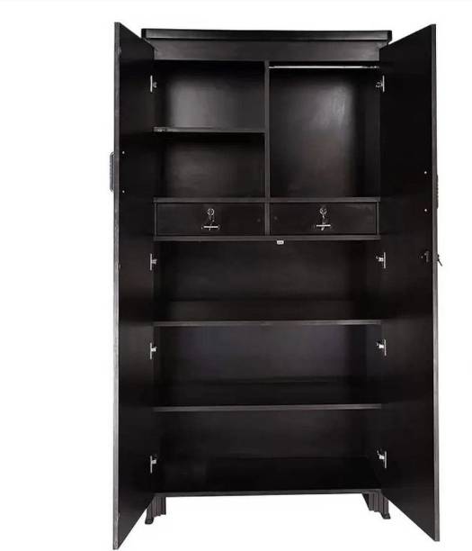 CASPIAN Wooden Almirah for Clothes and Stacking space -Home Furniture Storage Engineered Wood 2 Door Wardrobe