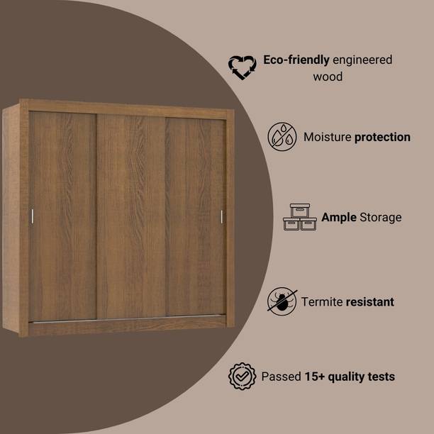 Madesa Engineered Wood 3 Door Wardrobe