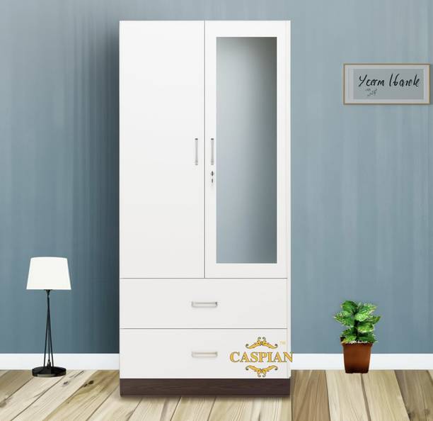CASPIAN Wooden Almirah for Clothes and Stacking space -Home Furniture Storage Engineered Wood 2 Door Wardrobe